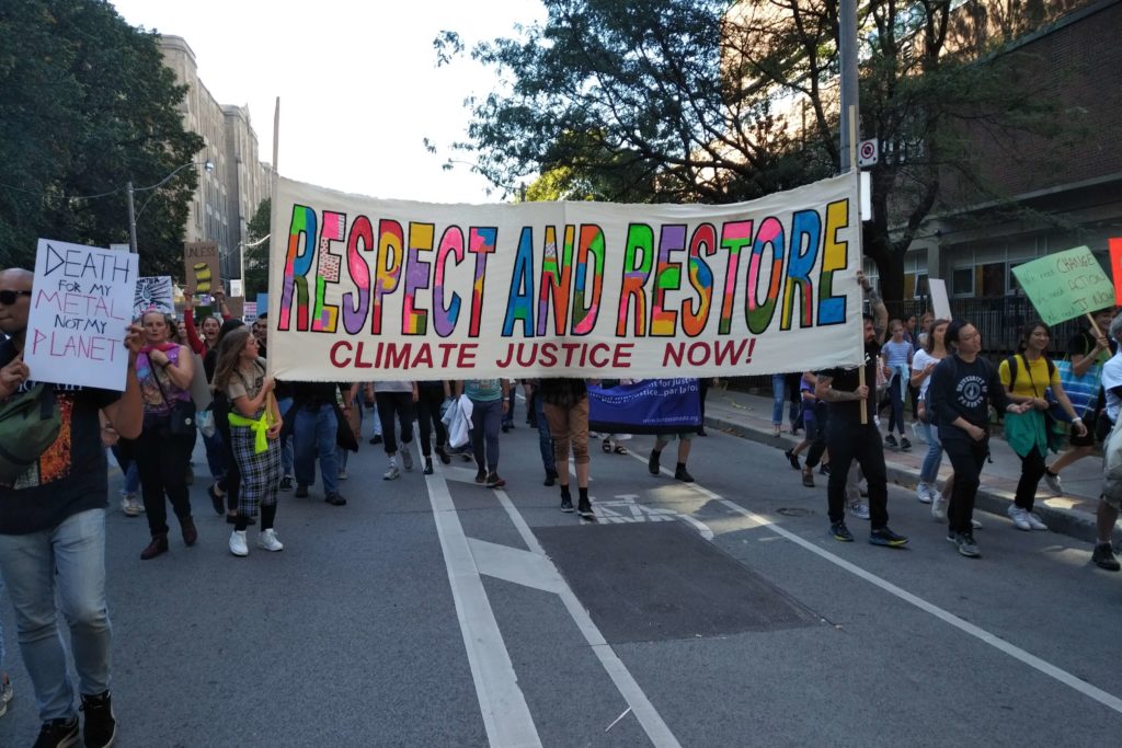 Members of Holy Trinity marching in a 2019 Climate Strike march.